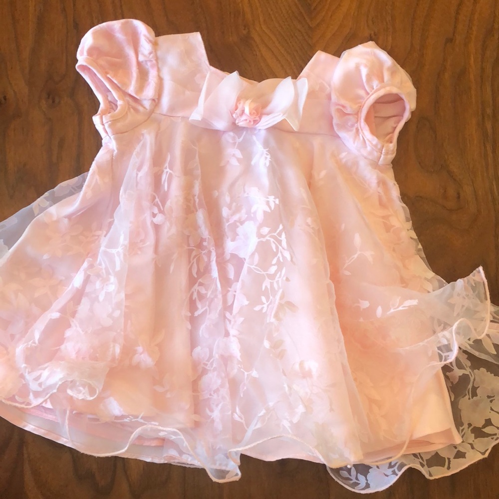 Bonnie Baby pink floral babydoll style dress